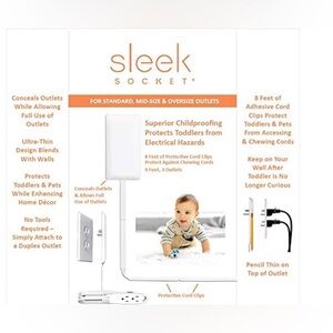 Sleek Socket No Shock Child Protector, Outlet & Plug Concealer